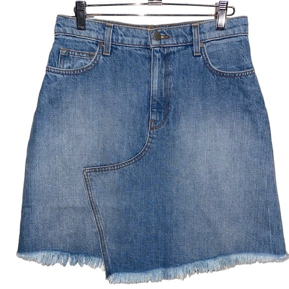 BLDWN Andie Asymmetric Frayed Denim Skirt - Picture 3 of 6
